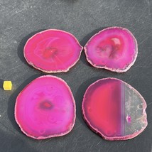 Agate coaster set (4 coasters) - pink natural stone - certified - $50.49