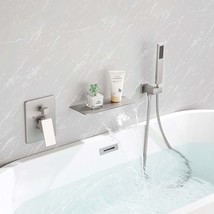 Single Handle Bathroom Tub Faucet Brass Tub Filler Spout Shower Faucet S... - £161.74 GBP