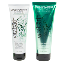 Vitabath Cool Spearmint &amp; Thyme Body Cream &amp; Body Wash Duo Set - £20.88 GBP