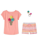 NWT The Children&#39;s Place Ice Cream Tee Shorts Ponytails 4  5-6  10-12 NEW - £16.45 GBP