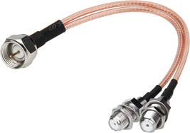 F-Type RG6 Splitter Coax Cable, 75Ohm TV Antenna 3 Way Splitter Combiner Rfadapt - £9.58 GBP