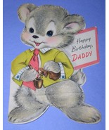 HALLMARK BIRTHDAY GREETING CARD VINTAGE 1940&#39;S HALL BROTHERS DADDY FLOCK... - $20.50 CAD