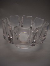 Vintage Crystal Bowl With Rectangular Sections Round Shape With Smaller Base V - £49.66 GBP