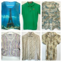 Vintage Clothing Lot 6 Womens Tops Shirts Blouses size S M 1970s 1980s S6 - £31.93 GBP