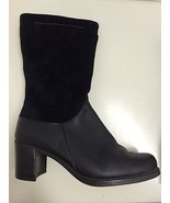 Santana Canada 417 Women&#39;s Boots Black Leather &amp; Suede Mid Calf Zipper S... - $923.60 MXN