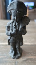 Antique Colonial Fiddler Boy Metal Statue Figure 7.5&quot; - £76.92 GBP