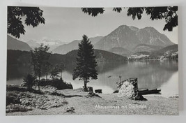 Postcard Altausseersen with Dachstein Black White Pic Vintage Mountain Lake - £11.97 GBP