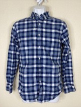 J Crew Men Size XS Blue Plaid Vintage Oxford Button Up Shirt Long Sleeve - £5.75 GBP