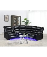Lizon Air Leather Power Reclining Sectional with LED &amp; Bluetooth Speakers - $1,999.00