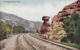 DB Postcard A825 Pulpit Rock Utah Union Pacific RR Railway Train 1914 Cancel - $4.85