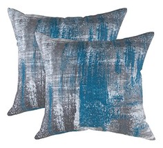 TreeWool (Pack of 2) Decorative Throw Pillow Covers Brush Art Accent in 100% Cot - £16.74 GBP