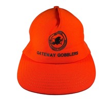 Vtg P NWTF Hat Blaze Orange Snapback Adjustable Gateway Gobblers Hunting - $19.20