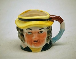Old Vintage Miniature Colonial Toby Face Mug Cup Art Pottery Shadowbox M... - $9.89