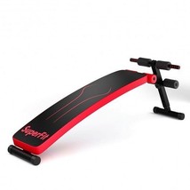Folding Weight Bench Adjustable Sit-up Board Workout Slant Bench-Red - C... - $135.49