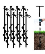 8Pc 16 In Ground Anchors Screw In Tent Stakes for Camping Shed Trampolin... - $56.38