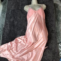 Satin Cami Night Gown Size XXL Lace Trim Pink Lingerie Elegant - $18.00