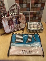Henri Bendel Iconic Striped Train Case Travel Bag Travel Items Lot Obo Nwt!! - £383.69 GBP