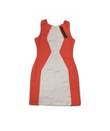 Aryn K Sheath Dress Sleeveless Color Block Coral White Midi - £31.06 GBP