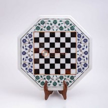 Marble Handmade Chess Inlaid Customize Top Table Marquetry Multi Stone Art Decor - £723.96 GBP