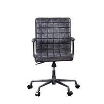 Barack Office Chair, Vintage Black Top Grain Leather &amp; Aluminum - $762.00