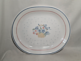 Corelle Country Cornflower Serving Platter Basket Flowers 12.25”x10&quot; - £8.49 GBP