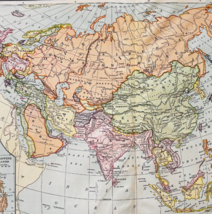 1898 Map Eurasia Europe Asia Victorian Southeast Asia Philippines Print ... - $39.99