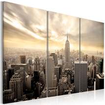 Tiptophomedecor Stretched Canvas Wall Art  - Evening In New York - Stretched &amp; F - £63.79 GBP+