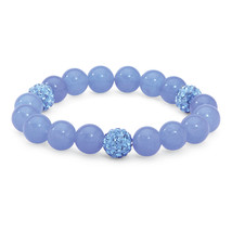 PalmBeach Jewelry Beaded Agate and Birthstone Stretch Bracelet - £23.76 GBP