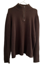 VTG 90&#39;s Polo Jeans Co. Ralph Lauren Cable Knit Brown 1/4 Zip Sweater XL... - $75.99