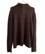 VTG 90&#39;s Polo Jeans Co. Ralph Lauren Cable Knit Brown 1/4 Zip Sweater XL... - $103.93 CAD