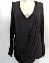 Saks Fifth Avenue 9/15  Black Long Sleeve Top Womens size S - £19.60 GBP