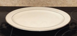 Lenox Montclair Presidential Collection Cream Platinum Rim 13.5x10 Oval Platter - £39.08 GBP