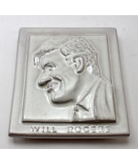 Vintage Frankoma Art Pottery Will Rogers White 3D Wall Tile Plaque  5-1/... - £30.26 GBP