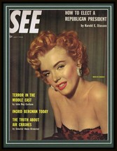 ORIGINAL Vintage 11x14 Framed Marilyn Monroe 1952 See Magazine Cover - £78.29 GBP