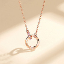 Mobius Ring Sterling Silver Necklace Women 925 Silver Light Luxury Valentine&#39;s D - £15.72 GBP