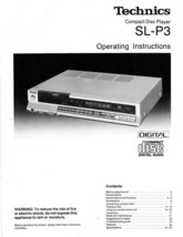 Technics SL-P3 CD Player Owners Instruction Manual Reprint - £16.61 GBP