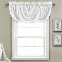 Lush Decor Lucia 18 X 42 Solid White 100% Polyester 3 Rod Pocket Valance - $30.00