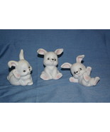 Vintage Homco Playful Bunnies 1458 Set of 3 White Rabbits Home Interiors... - $13.70 CAD