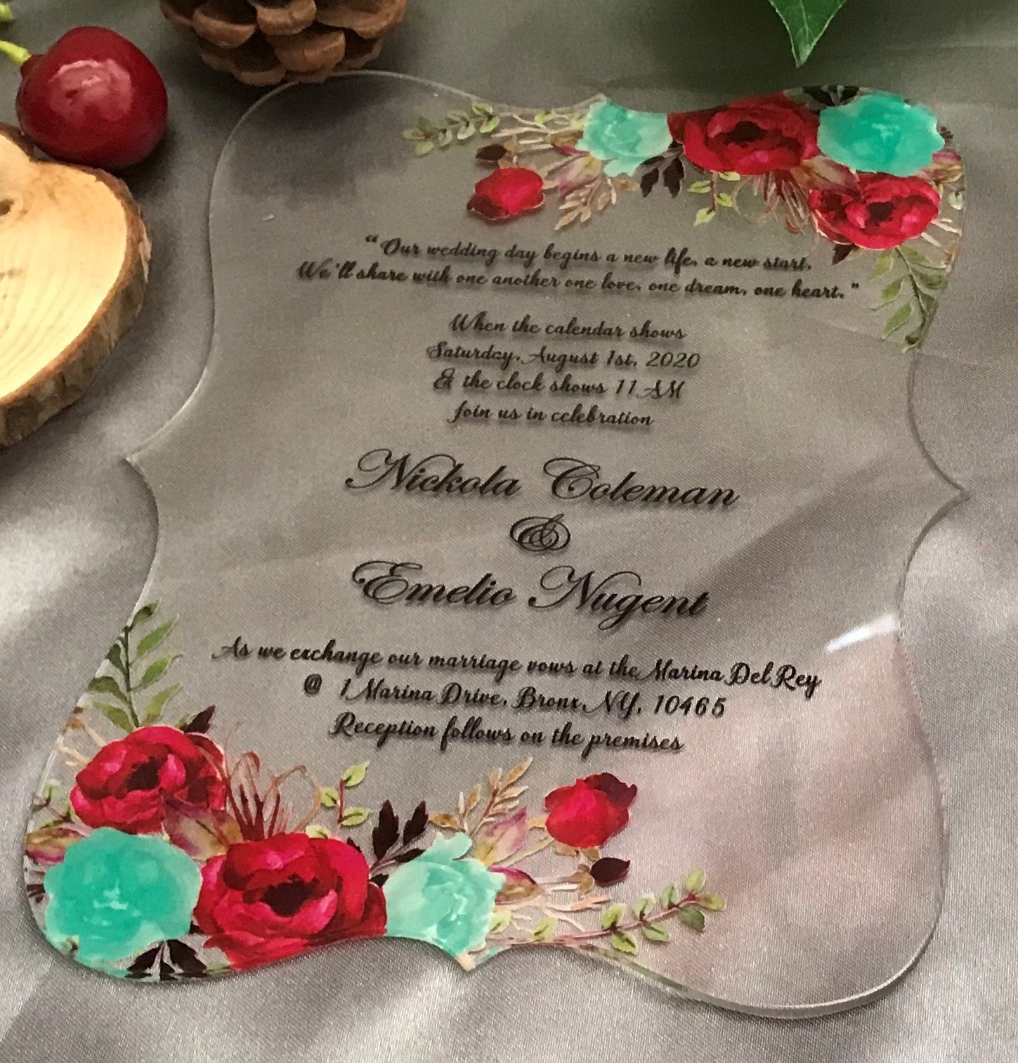 Acrylic Wedding Invites, Custom Acrylic Wedding Invitation,10pcs Acrylic... - $12.80