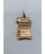 Diploma 12k Gold Filled Gold Charm With Name, Date, And School - €17,04 EUR