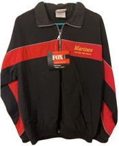 Fox  Track Jacket Mens Size M Black  Red Full Zip Long Sleeve Marines In... - $17.37