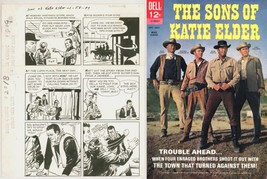 The Sons of Katie Elder Original Dell Comic Art Page w/ John Wayne &amp; Dean Martin - £390.79 GBP