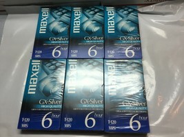 Lot of 6 Maxell GX Silver High Quality Blank VHS T-120 Video Tapes Sealed NEW - £12.39 GBP
