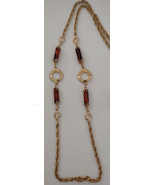Sarah Coventry 30&quot;  Necklace Gold Tone Circles -Tube Bead - $148.66 MXN