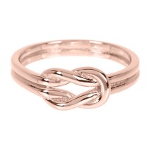 Women&#39;s Double Knot 14K Rose Gold Plated Silver Love Promise Ring Size 4-10 - £51.54 GBP