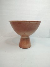 Lee Rosen Design-Technics Vintage Mid-Century Pedestal Bowl Brown Glaze ... - $467.49