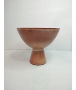 Lee Rosen Design-Technics Vintage Mid-Century Pedestal Bowl Brown Glaze 6.25"H - $467.49