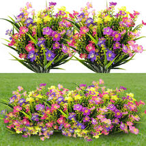 Artificial Flowers 10Pcs Outdoor UV Resistant Plastic Fake Greenery Shrubs Plant - £24.42 GBP