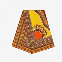 Sunshine Dashiki: 6 Yards of Bright Yellow African Ankara W - £64.89 GBP