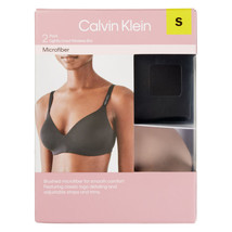 Calvin Klein Ladies’ Wirefree Bra, 2-pack Brushed Microfiber Black Gray - $28.74